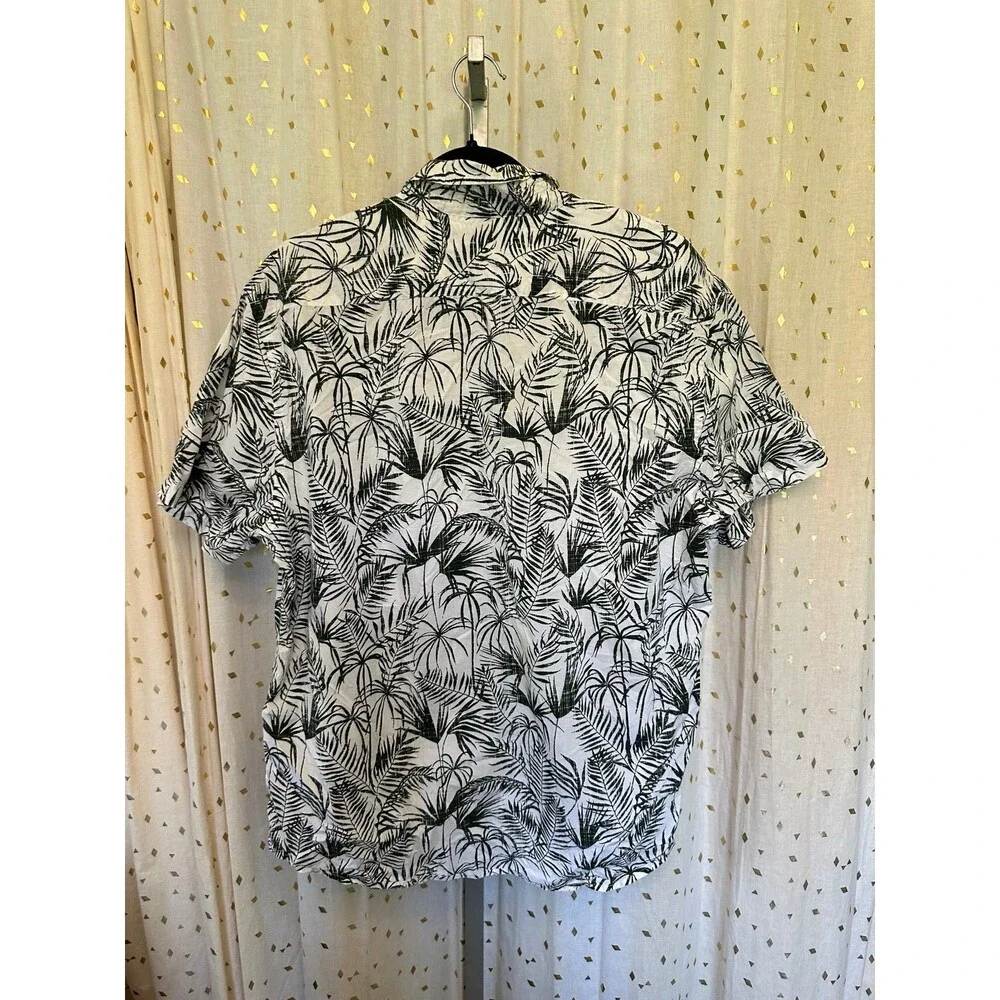 Banana Republic Factory 100% Cotton Tropical Button Slim Fit Down Shirt L